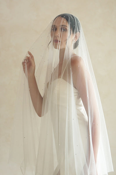 Crystal wedding veil for modern brides Madame Tulle Bridal Sydney