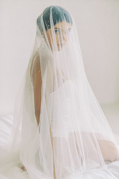 Two tier blusher wedding veil with Swarovski crystals from Madame Tulle Bridal Sydney