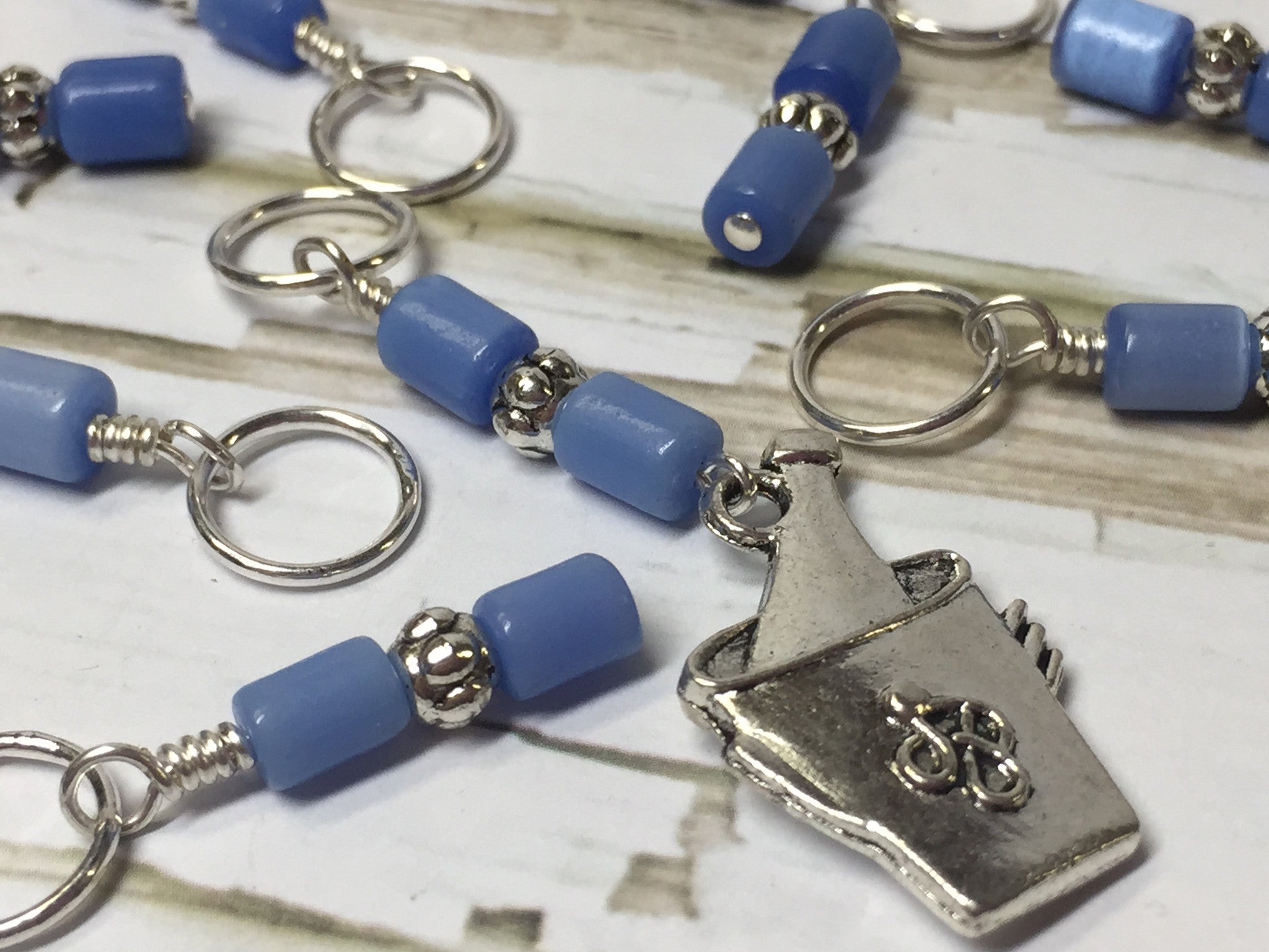 Snag Free Champagne in a Bucket Beaded Stitch Marker Set- Gift for Knitters