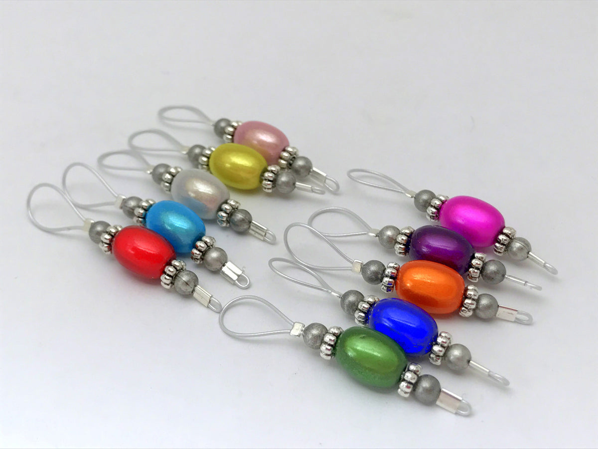 Jelly Bean Wire Loop Stitch Marker Set- Knitting Gift – Jill's Beaded ...