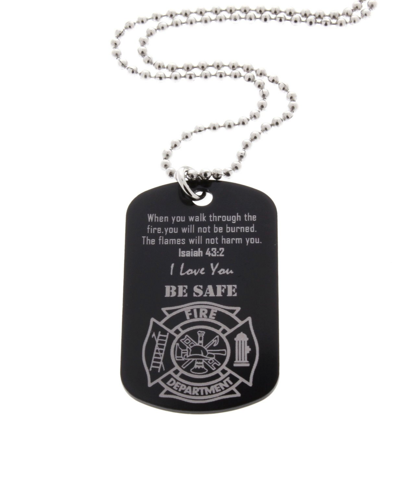 firefighter dog tag necklace