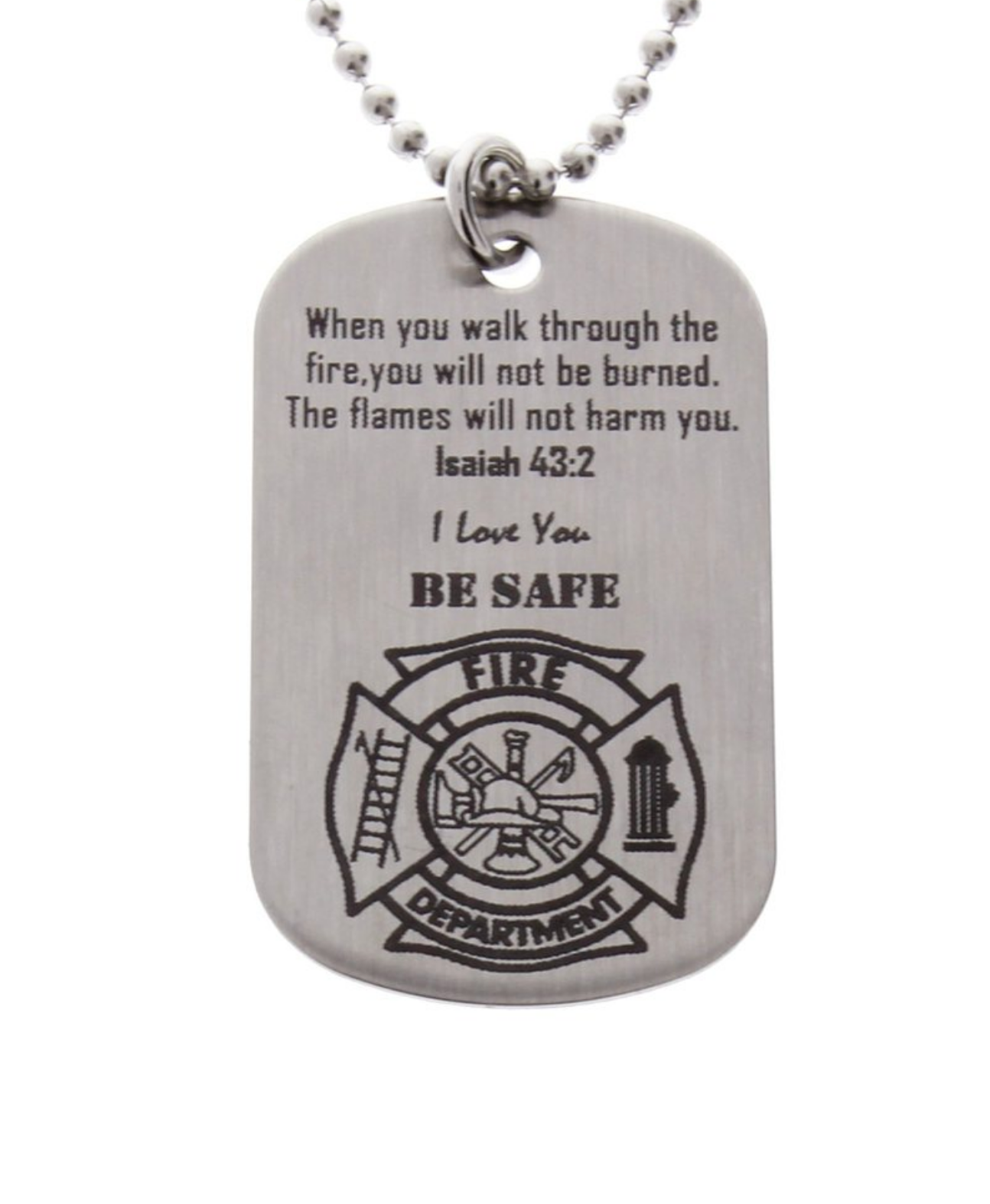 firefighter dog tag necklace