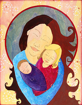Mother and babies New Mom portrait  by Lea K. Tawd