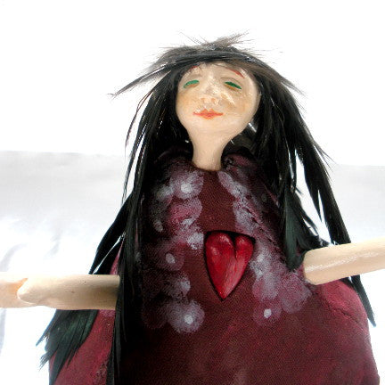 Rose - OOAK art doll - 5.5" tall