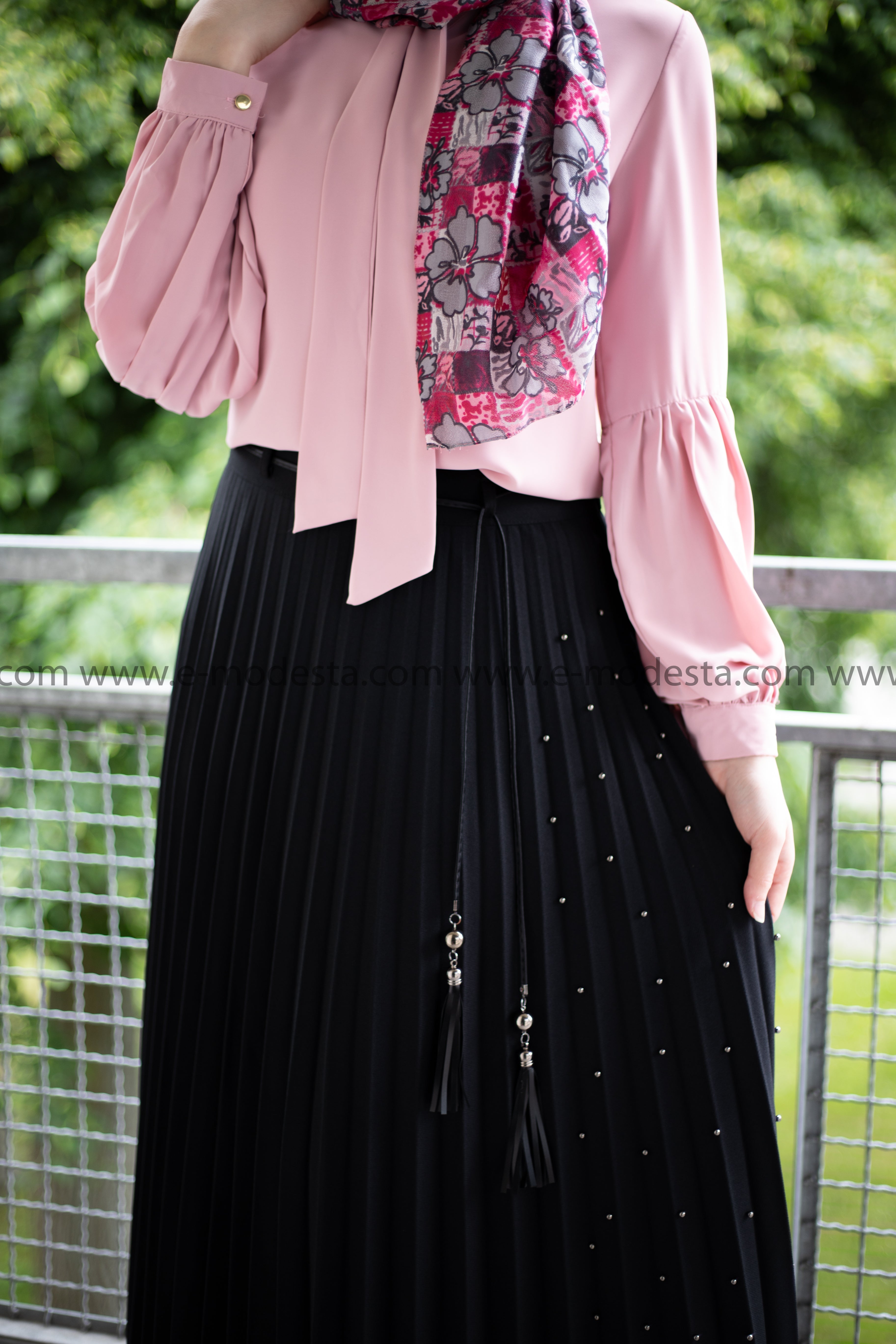 SALE Pleated Maxi Skirt | Black Color 