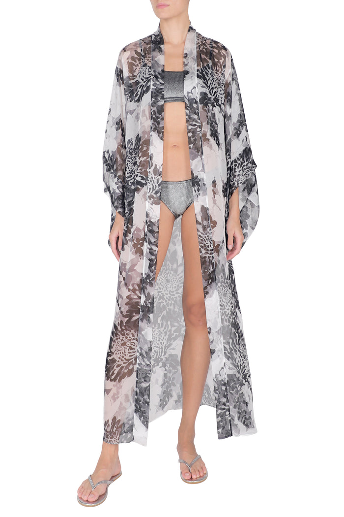 Solid Silk Kimono – Marie France Van Damme