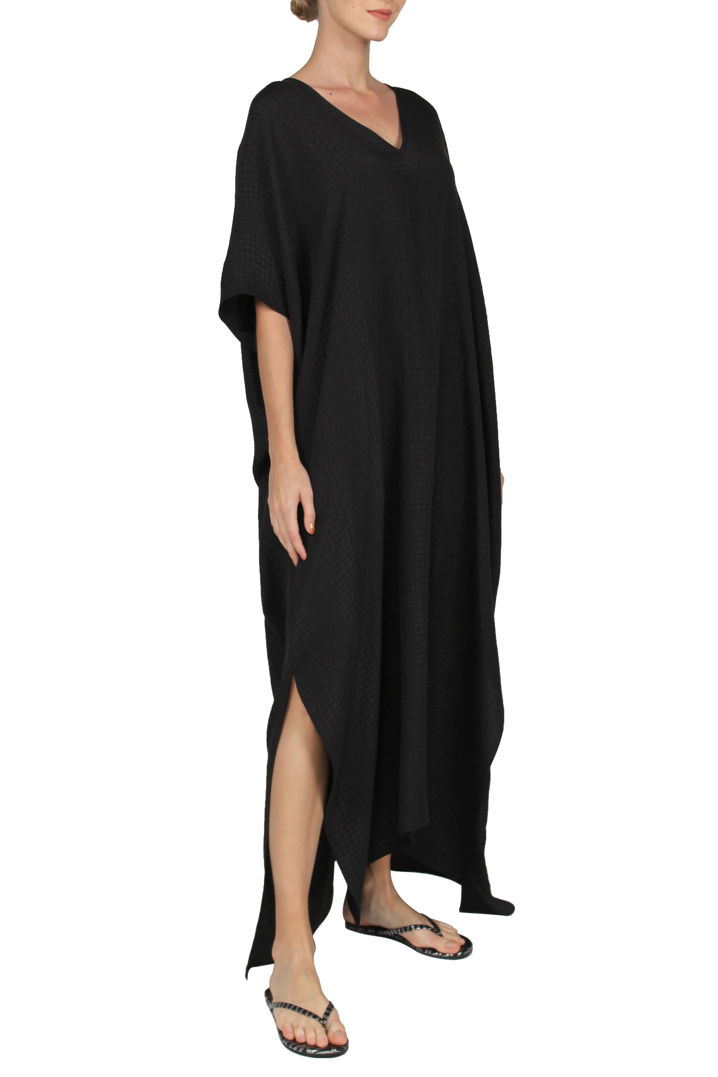 Silk Croco Jacquard Boubou Caftan – Marie France Van Damme