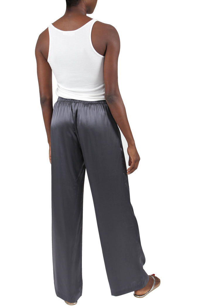 MAISON ESSENTIELE Piped silk-satin pajama pants