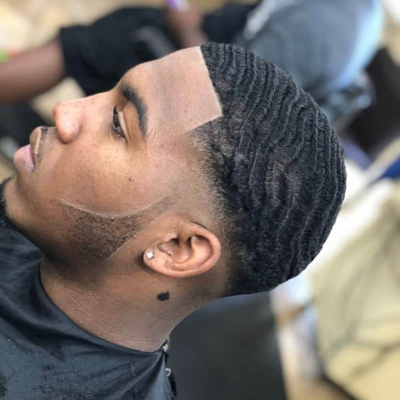 Man with a 180 waves haircut