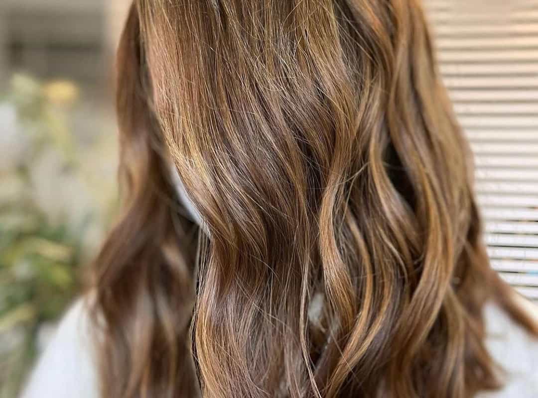 Honey caramel balayage for Asian hair