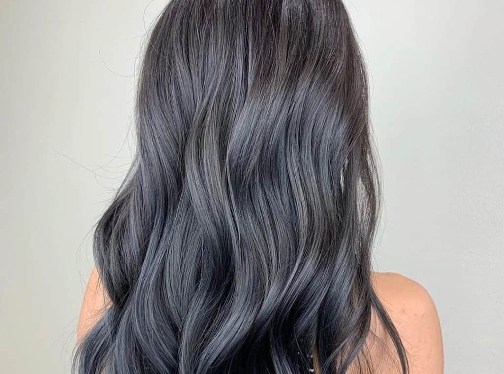 Asian dark gray balayage