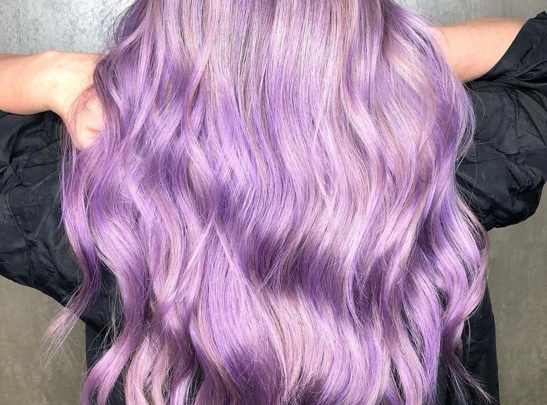 Lavender balayage with waves