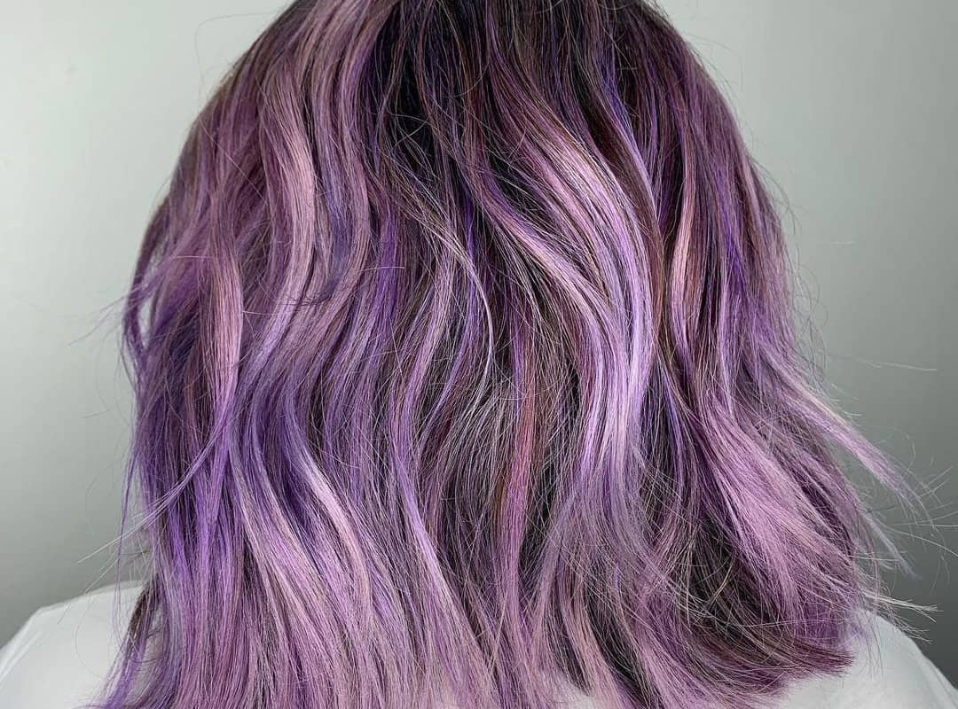 Lavender balayage on short hair