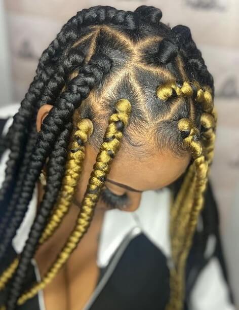 Triangular Shaped Box Braids