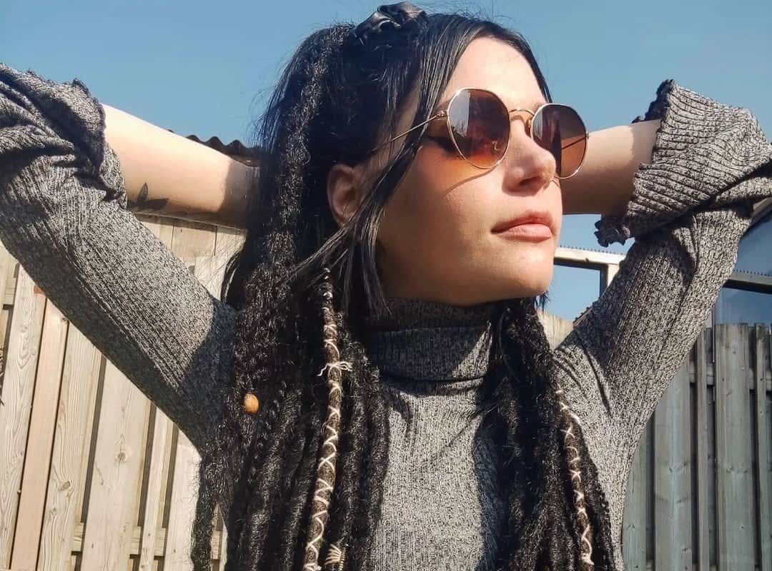 girl with dark hippie dreads