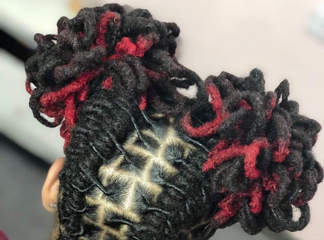 girl with black and pink punk dyed dreads