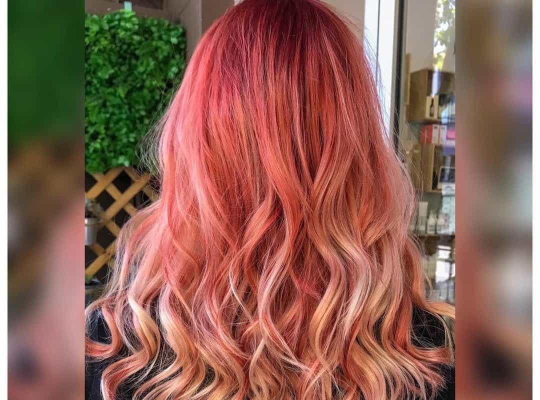 Cool Light red to blonde balayage 