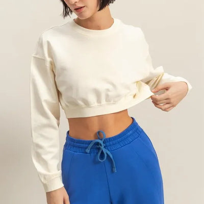 Picture of HYFVE Crew Neck Long Sleeve Crop Sweatshirt