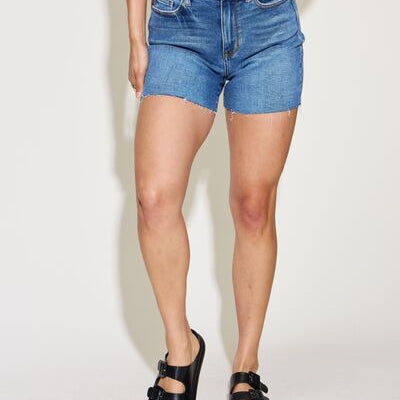 Picture of Judy Blue Full Size High Waist Slim Denim Shorts