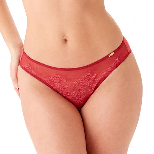 Gossard Glossies Lace Rasberry Blush Sheer Bikini Panty-0