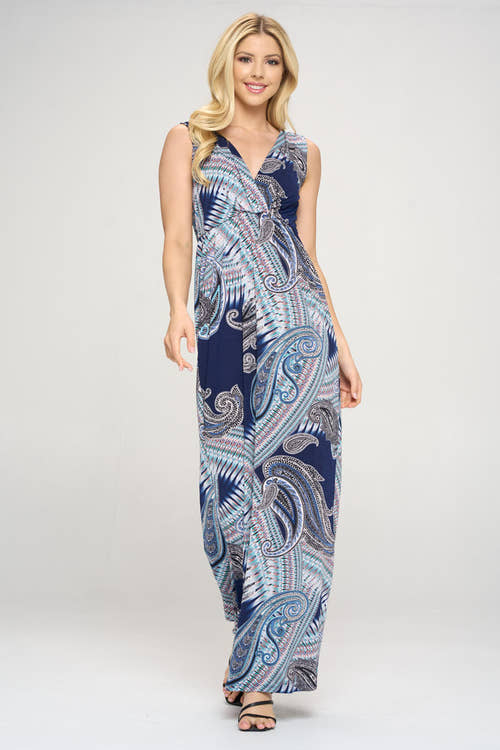 Maxi Paisley Print Maxi Dress-0