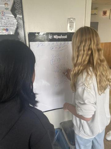 Ms. Trottier's students work together to solve math problems on Flipchart's VNPS