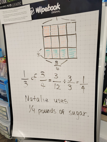 Student model a part of a part on Wipebook Flipchart (Problem 1)