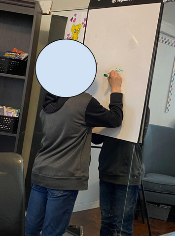 Student working on Flipcharts