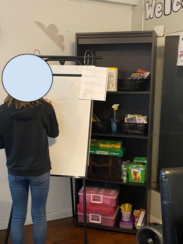 Student working on Flipcharts