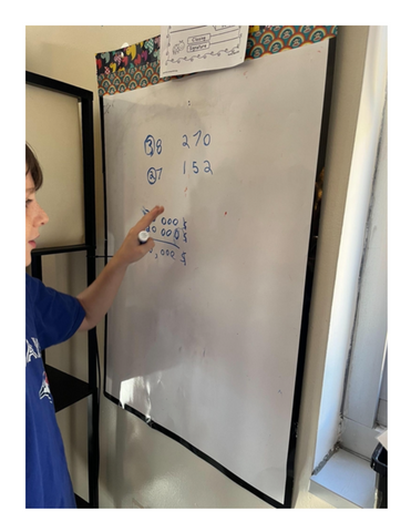A student displays their thinking on a Flipchart