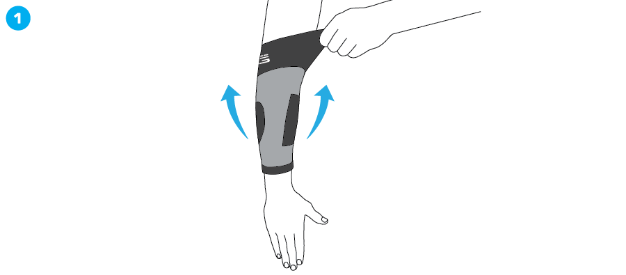 Pull support over arm and into position. Smooth out any creases.