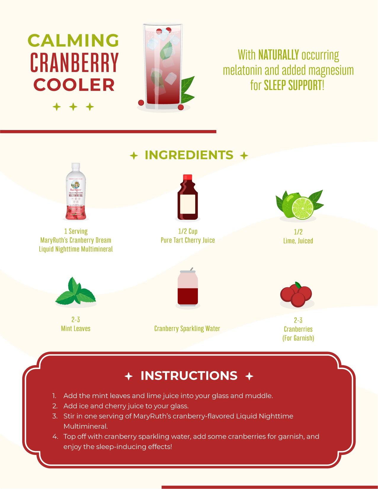 Calming Cranberry Cooler Recipe Card