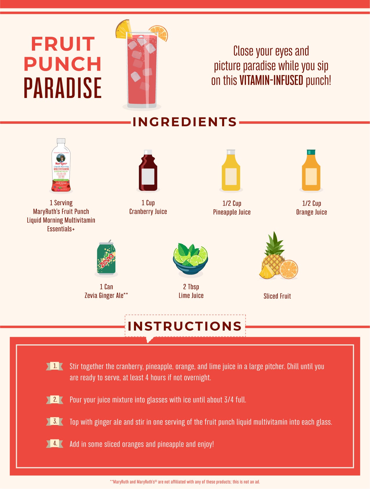 Fruit Punch Paradise Recipe Card