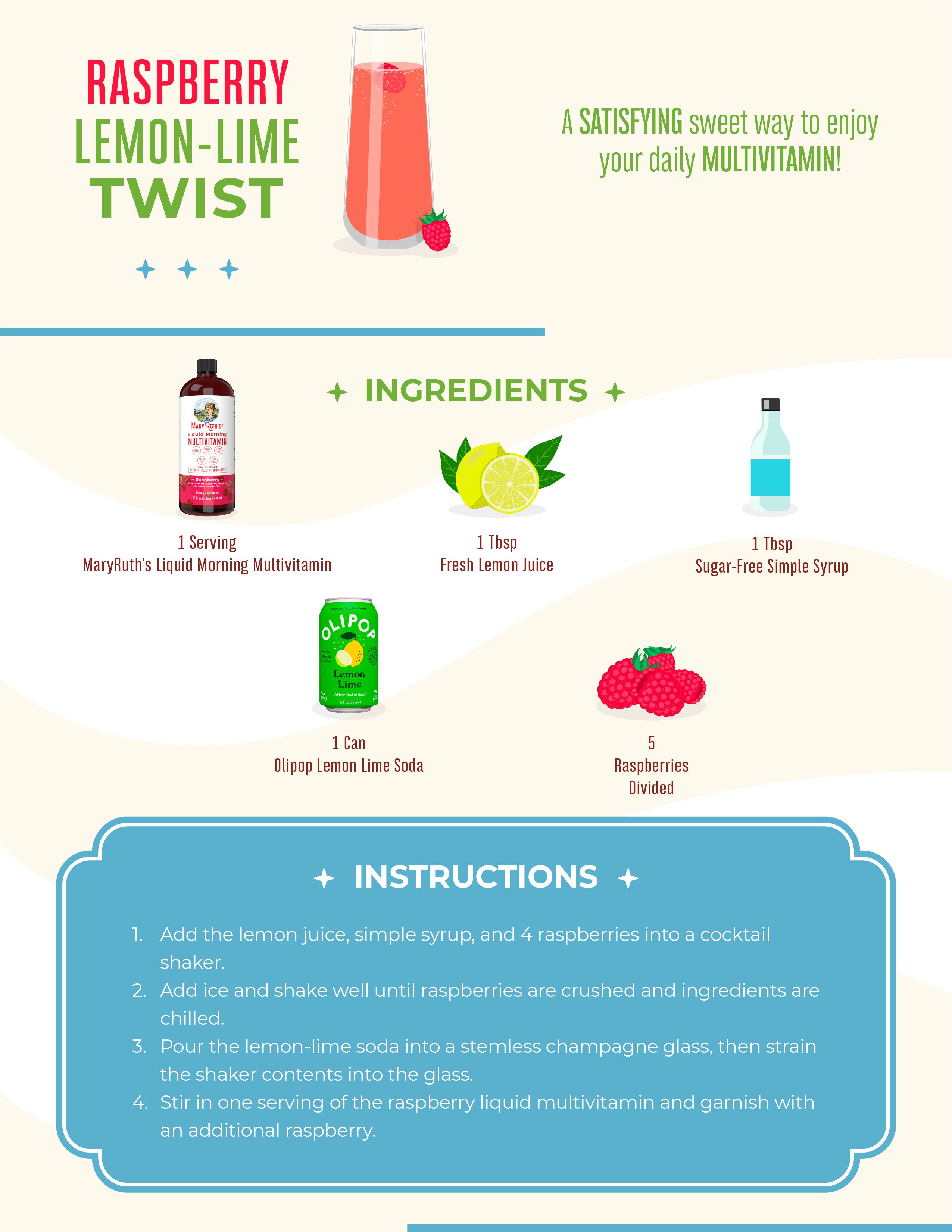 Raspberry Lemon-Lime Twist Recipe Card