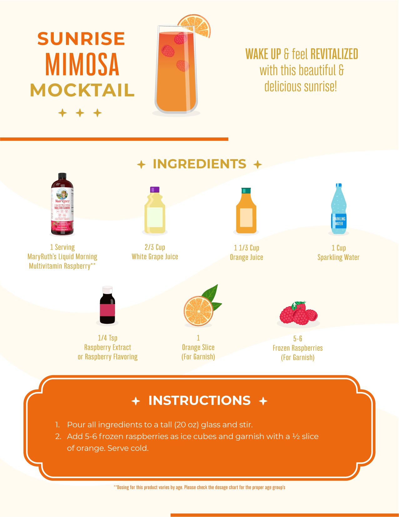 Sunrise Mimosa Mocktail Recipe Card