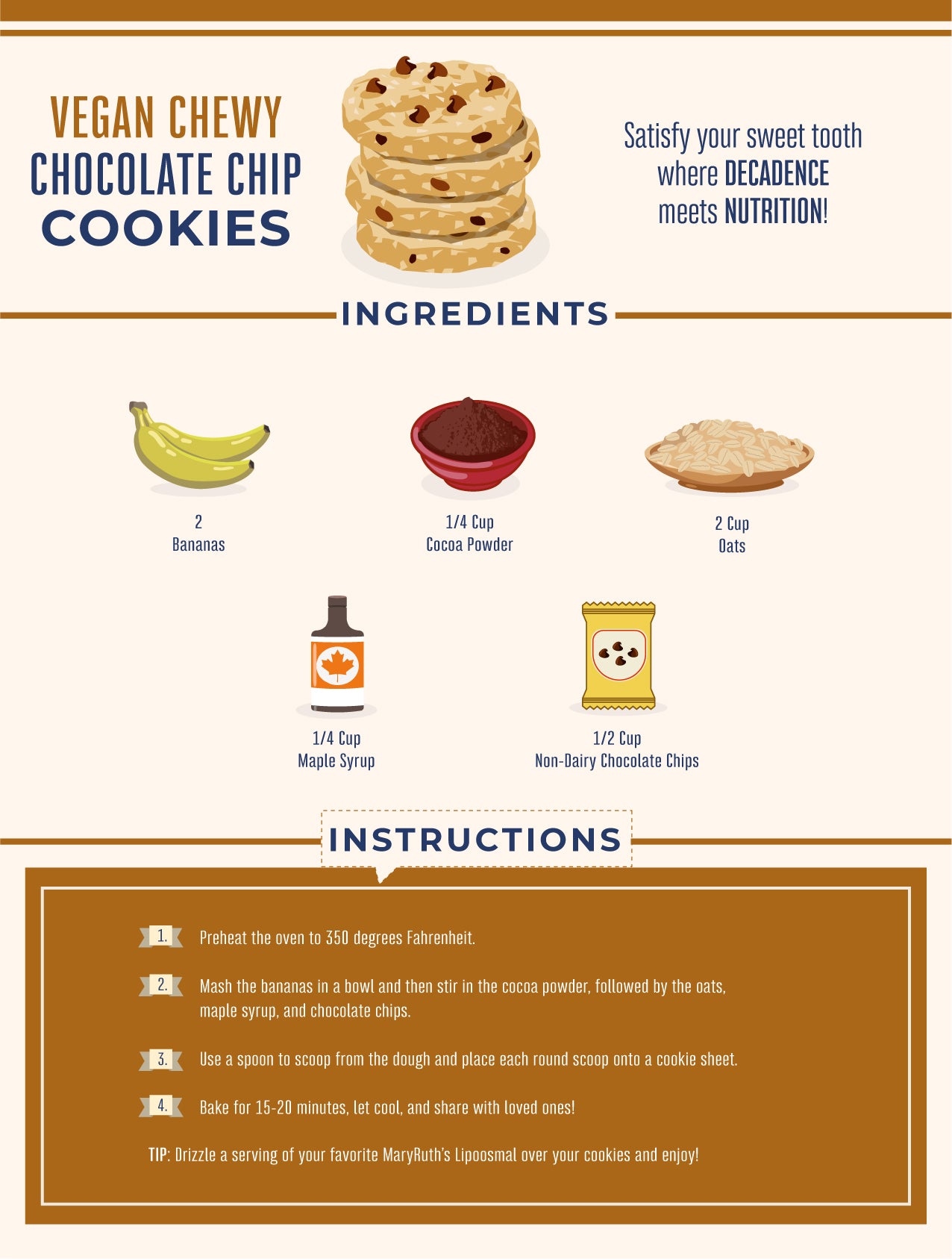 Vegan Chewy Chocolate Chip Cookies Recipe Card