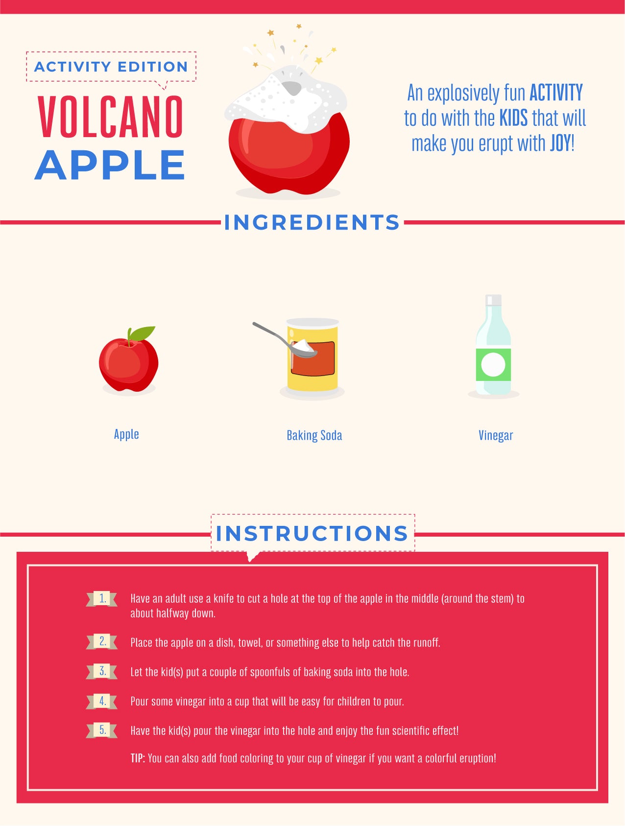 Kid’s Activity: Volcano Apple Recipe Card