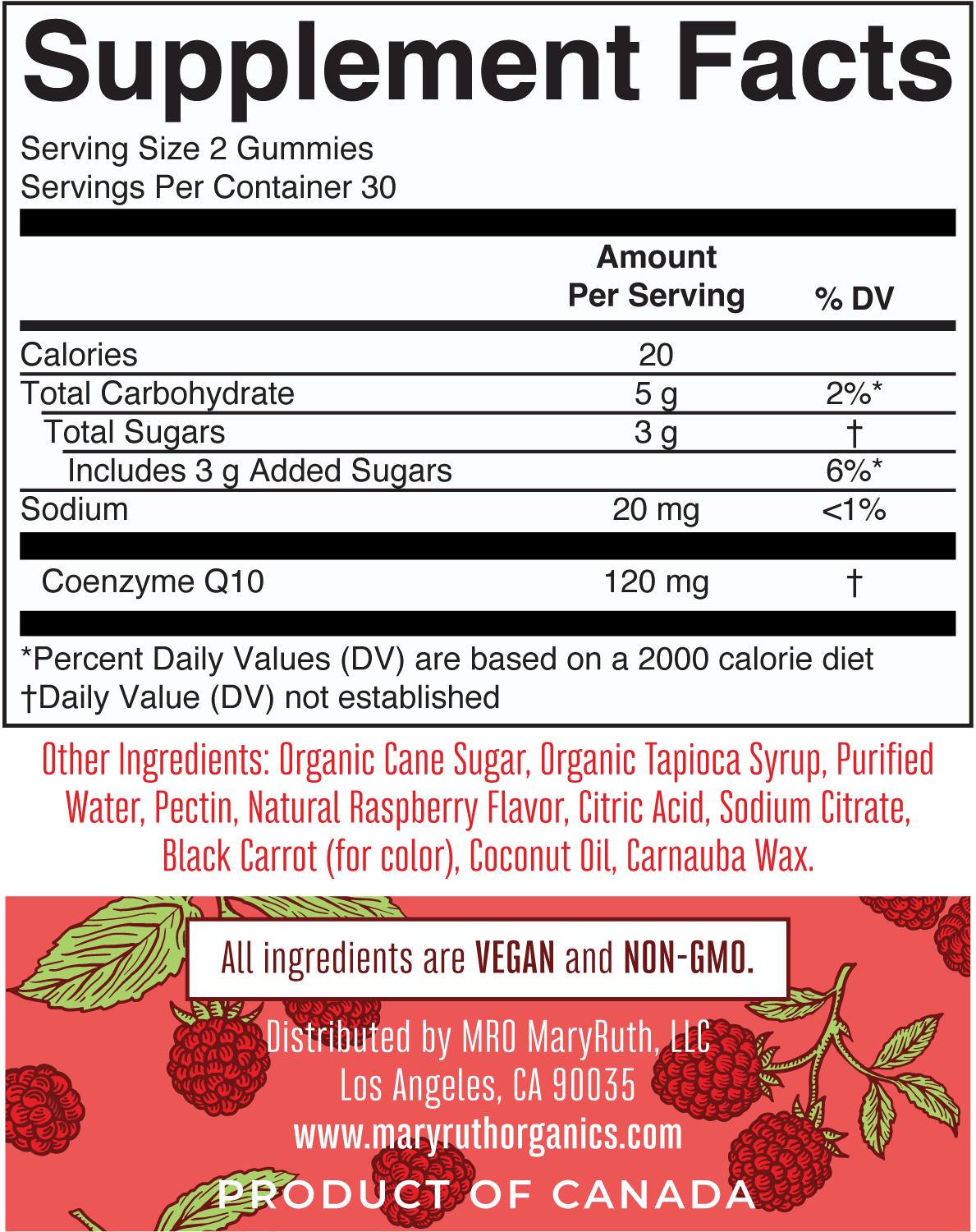 Vegan CoQ10 Supplement Gummies For Kids & Adults – MaryRuth Organics