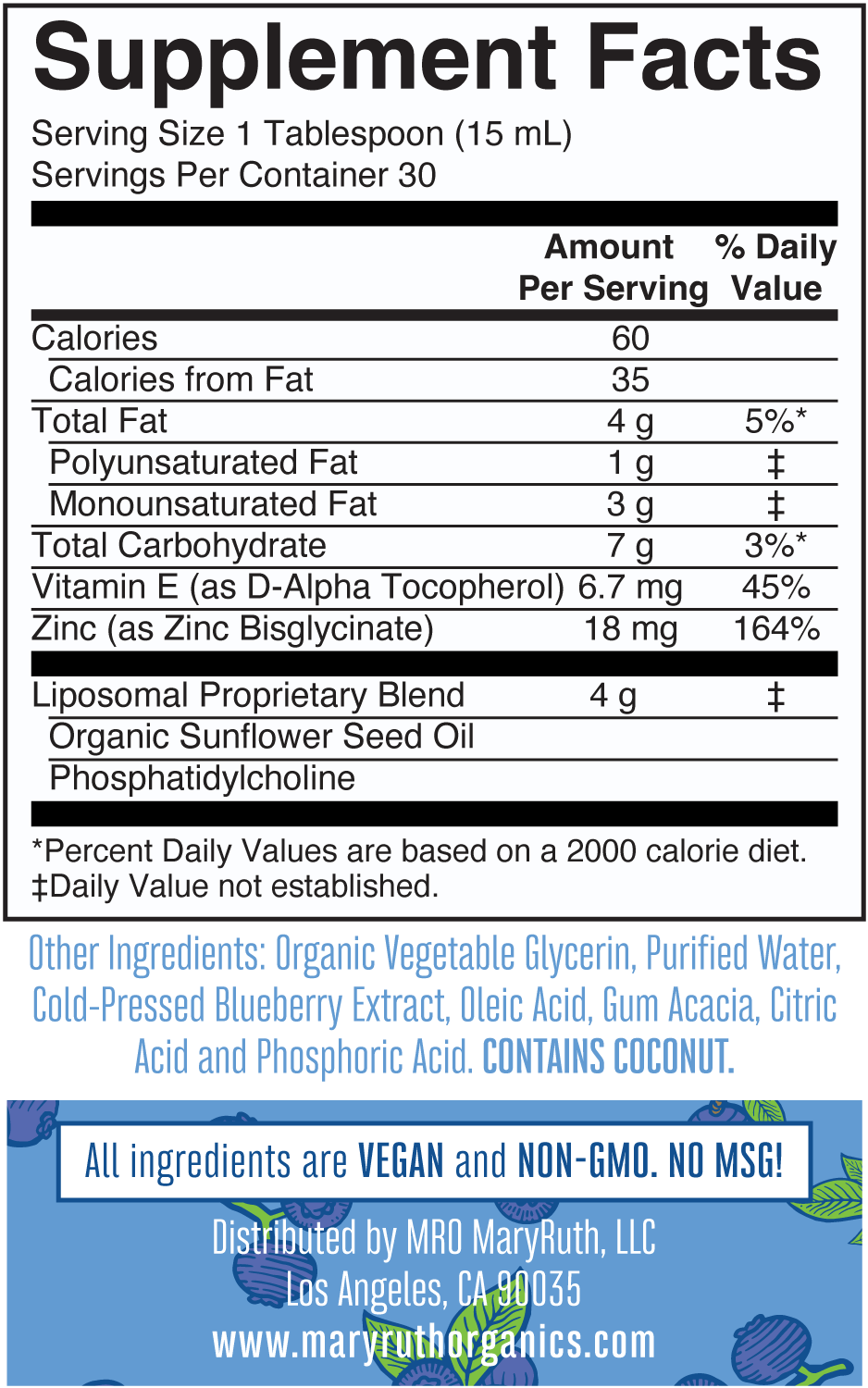 Megadose Liposomal Zinc – MaryRuth Organics