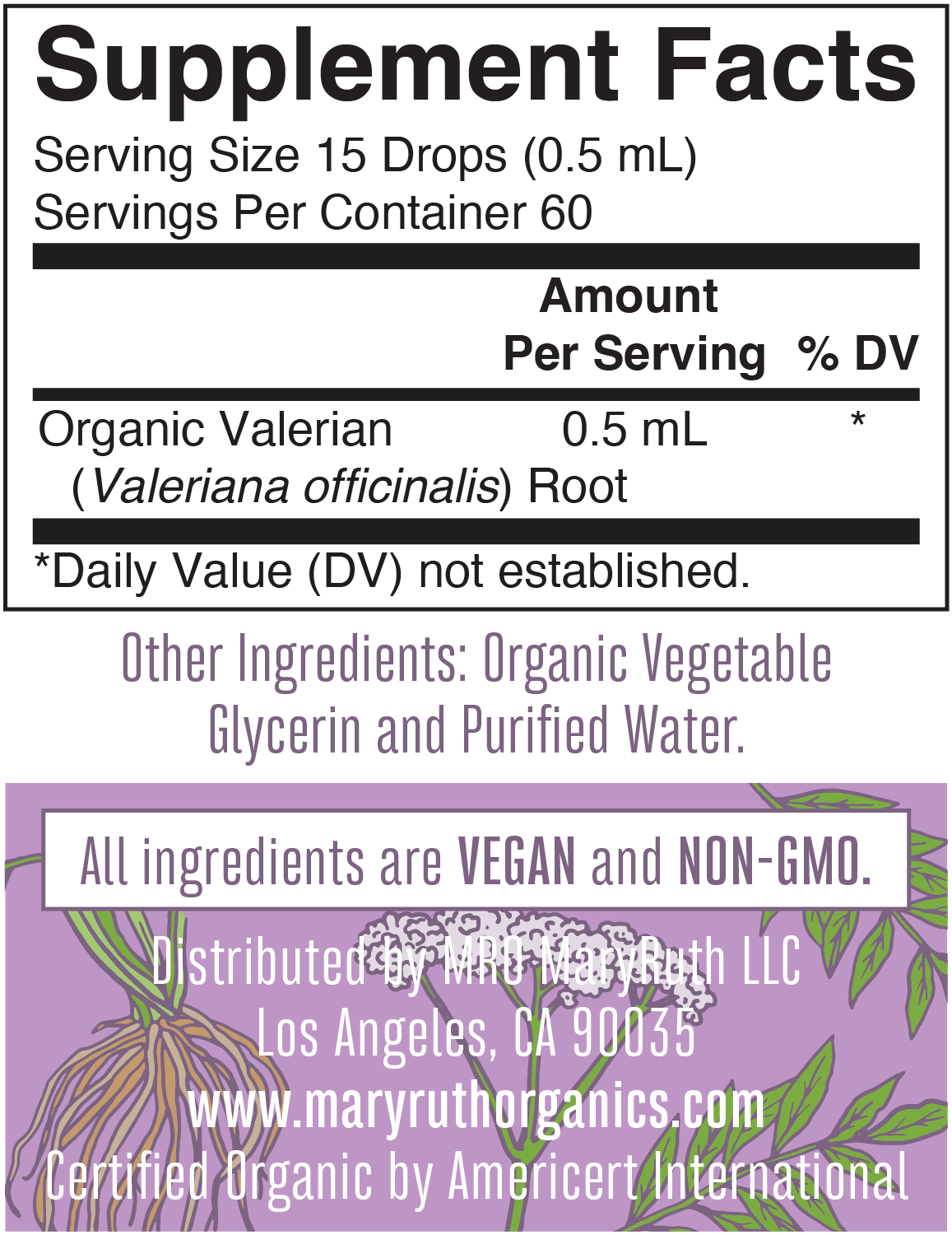 Organic Liquid Valerian Root Drops – MaryRuth Organics