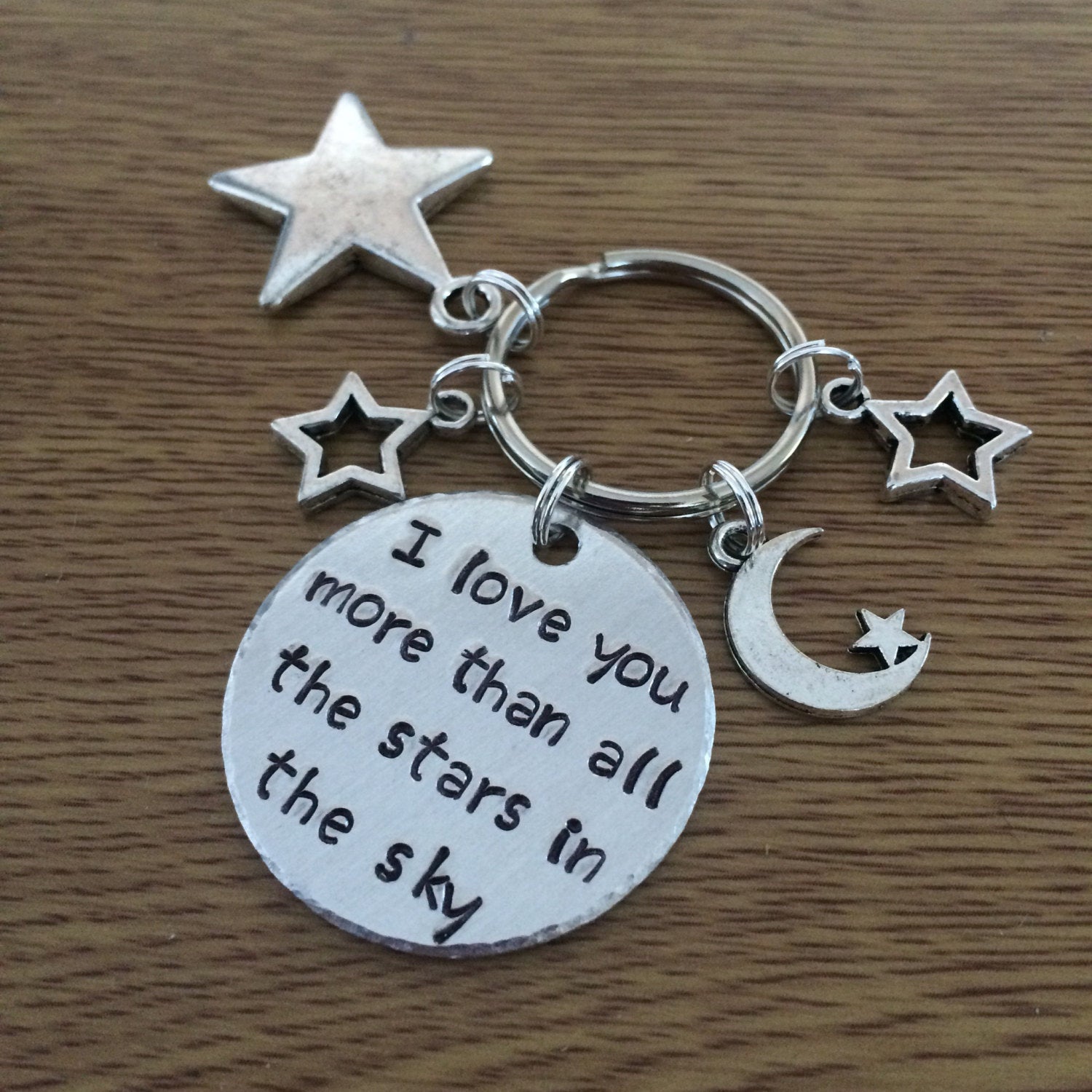 I Love You More Than All The Stars In The Sky Keychain Space Galaxy Blue Hawk Designs