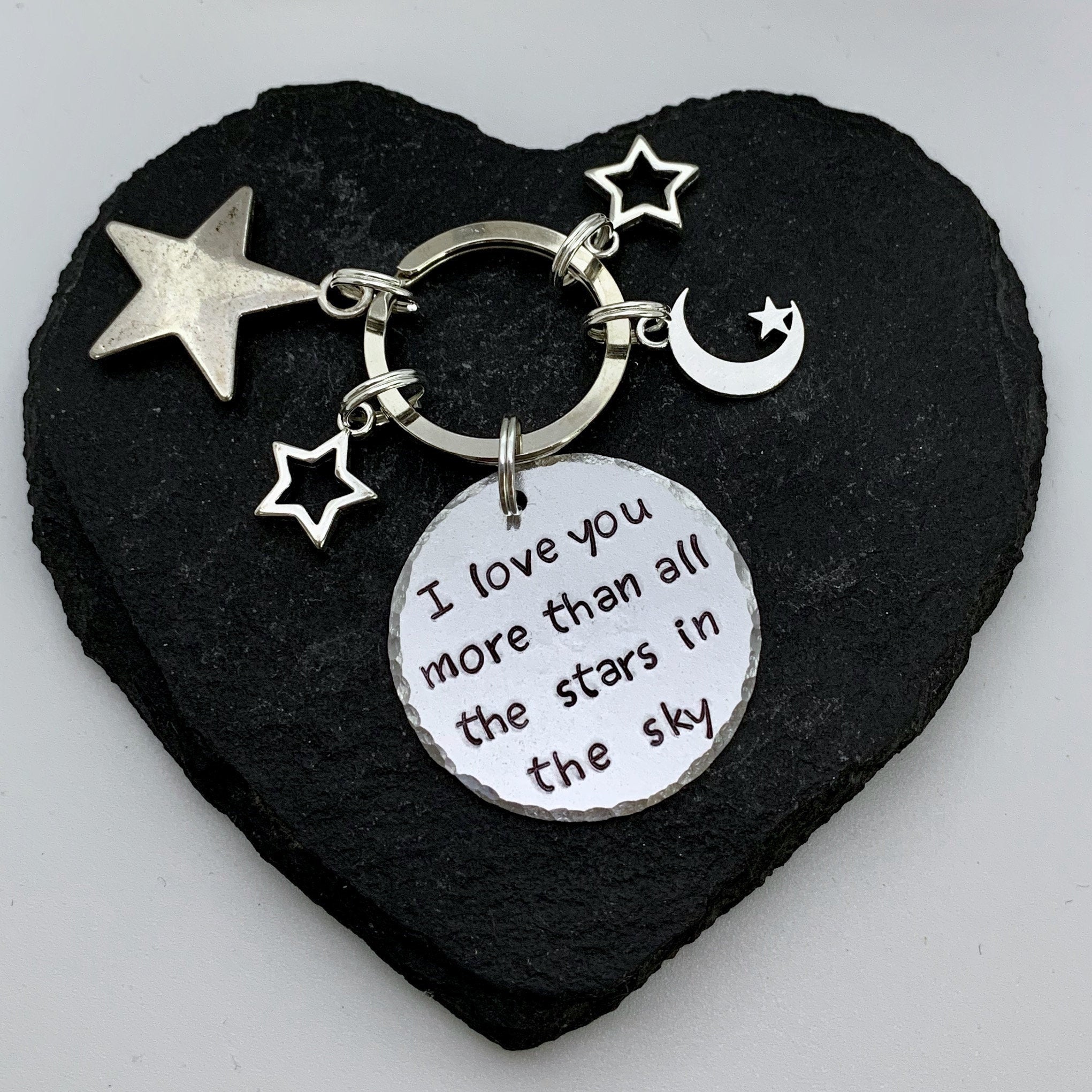 I Love You More Than All The Stars In The Sky Keychain Space Galaxy Blue Hawk Designs