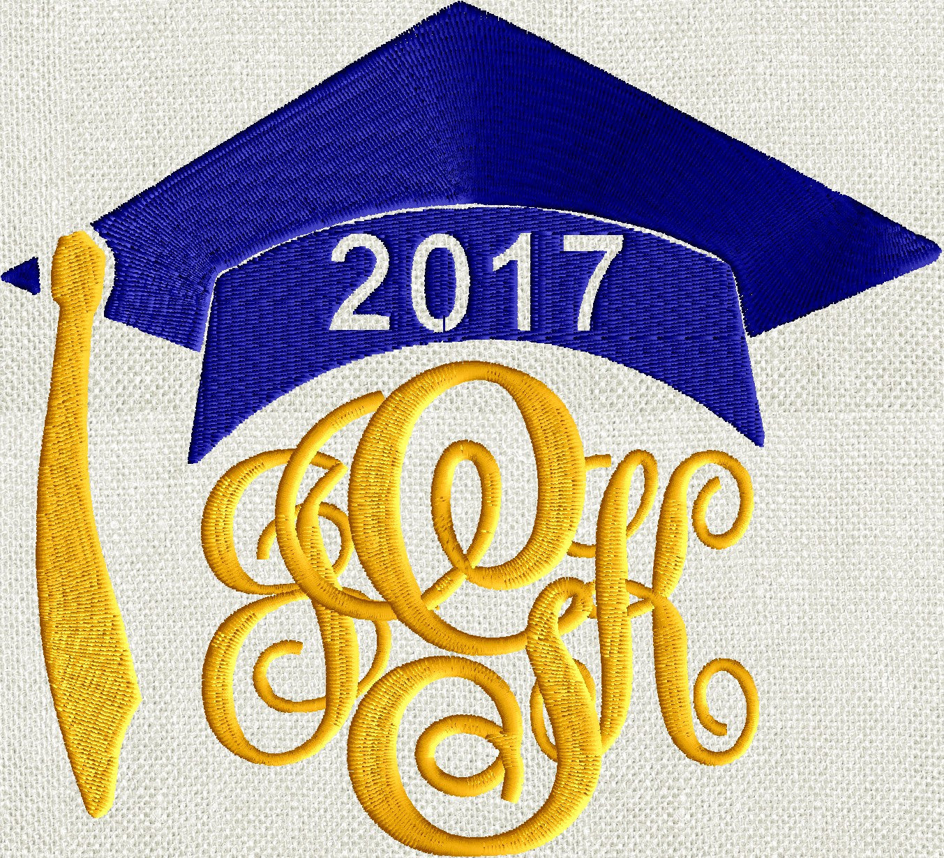 Graduation Cap Hat 2017 Frame Monogram Design Font Not Included Emb