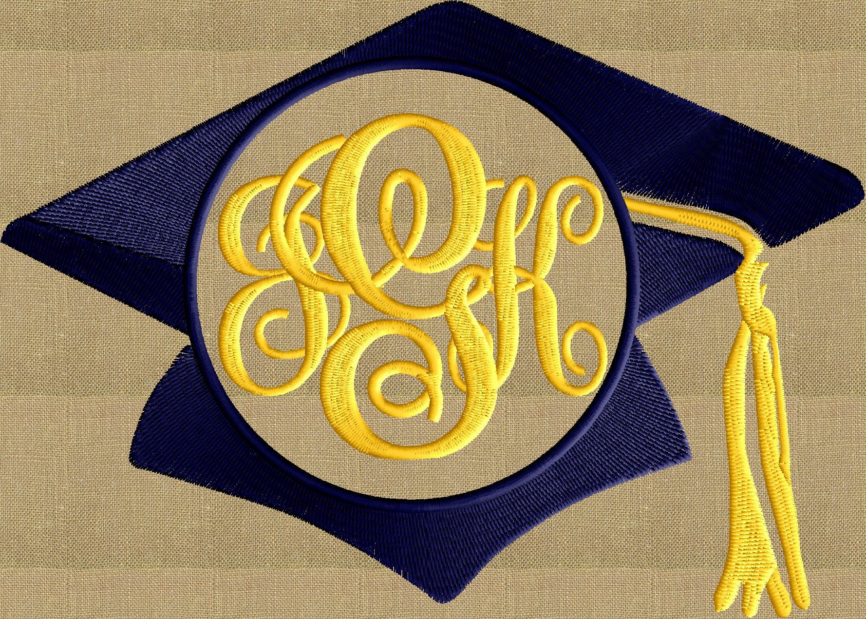 Graduation Cap Hat 2016 Frame Monogram Design Font Not Included Emb