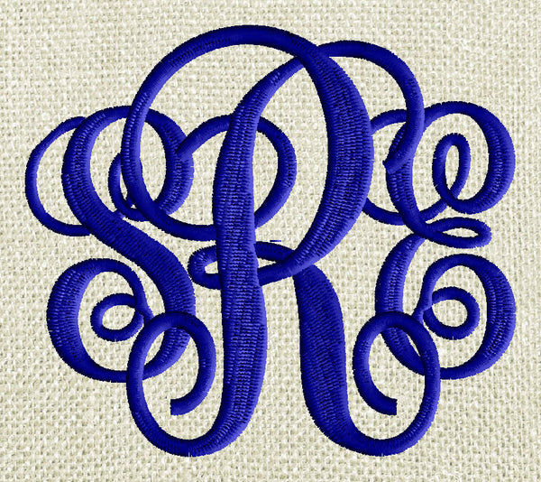 Scripty Monogram Font Embroidery File - 26 Letters -2 sizes 2.75" & 1