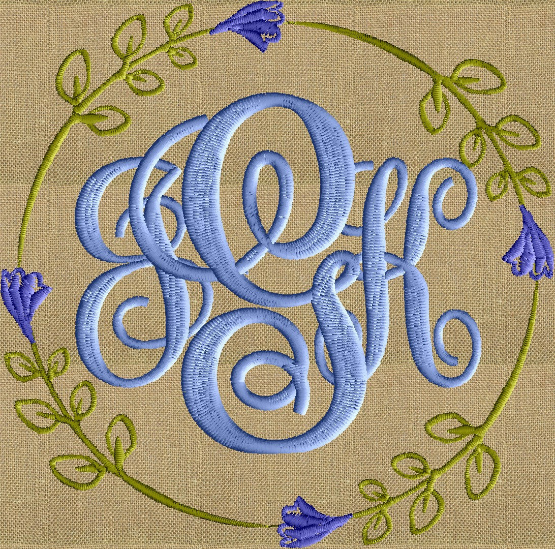 Pretty Posy Font Frame Monogram Design -Font not included - EMBROIDERY ...