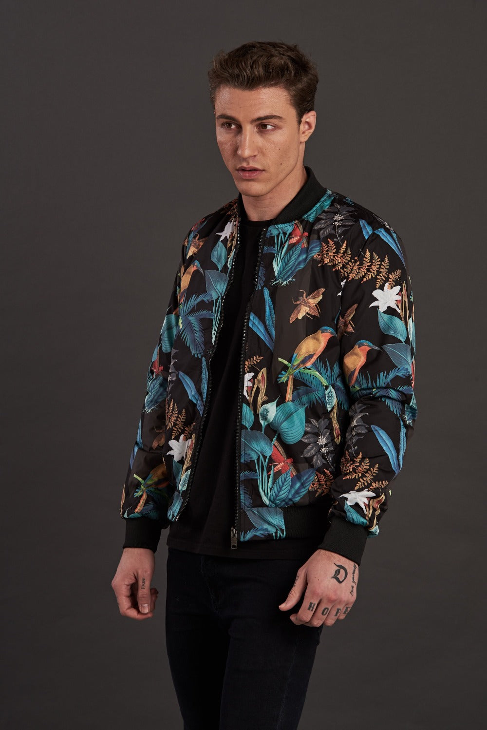 Reversible Floral Print Quilted Bomber Jacket for Men and Women – Soot ...