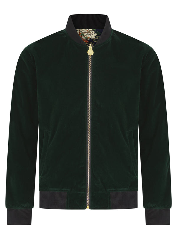 Velvet navy-blue bomber jacket – Viggo London