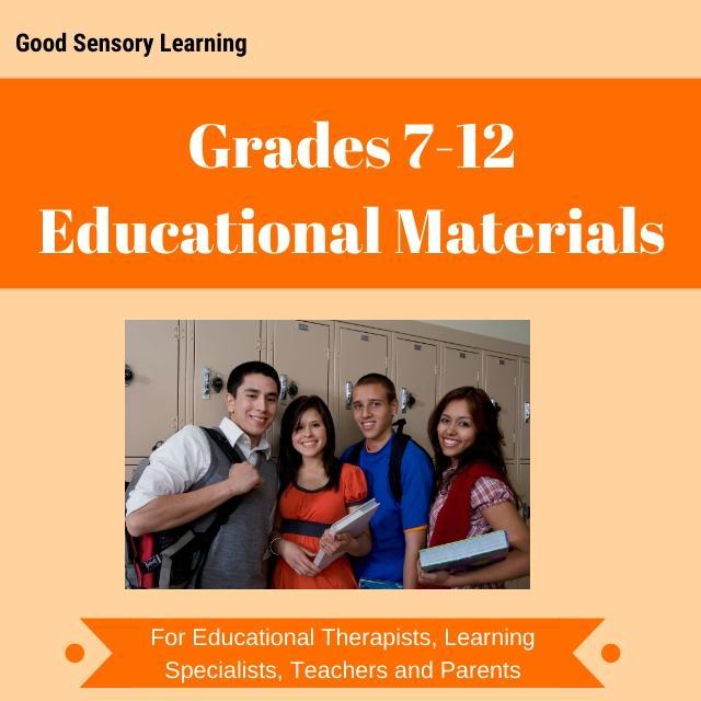 Learning And Educational Materials For Grades 7 12 Good Sensory Learning 9990