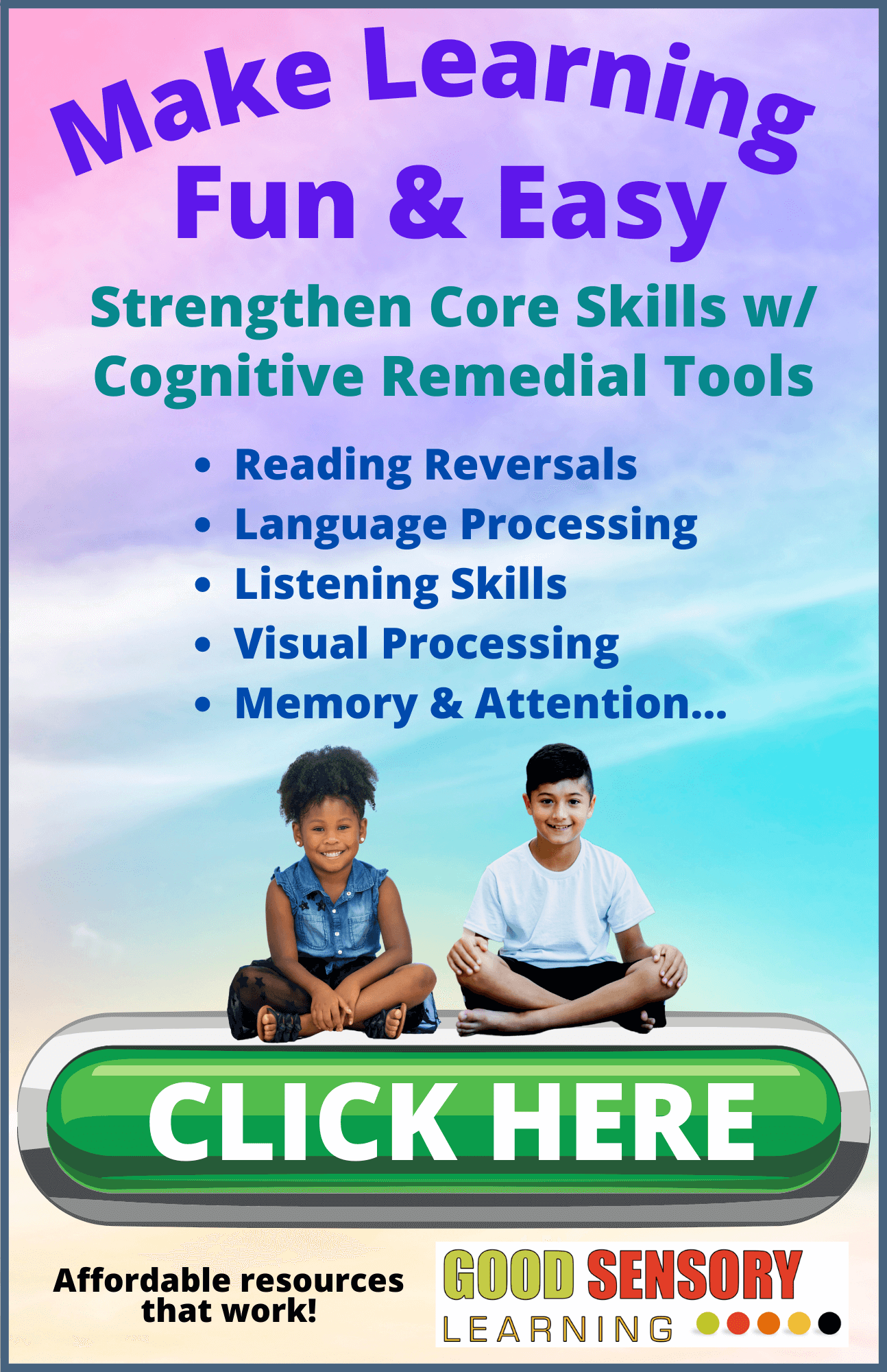 Cognitive materials for dyslexic students